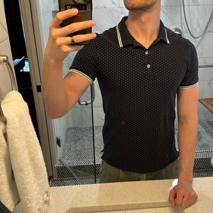 Blue dotted polo